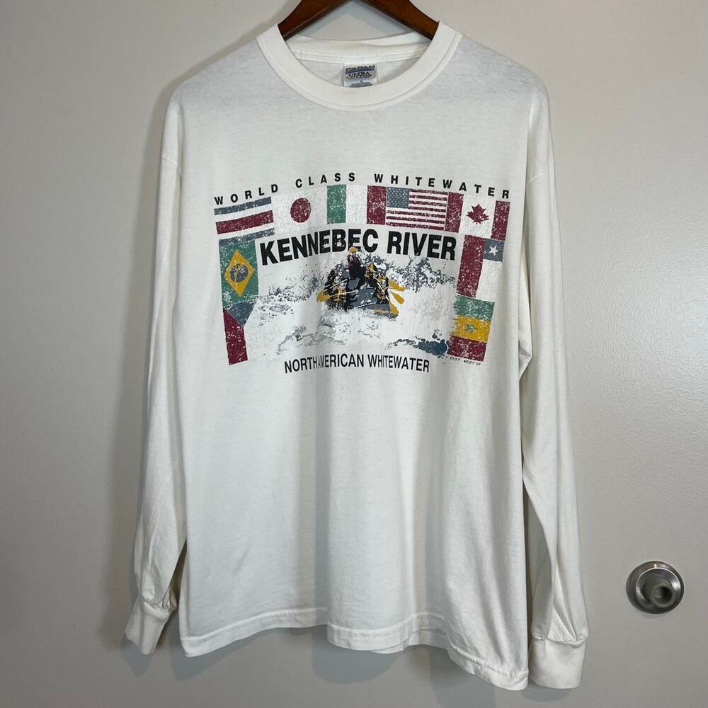 1999 World Class Whitewater Rafting Kennebec River Large Long Sleeve Shirt